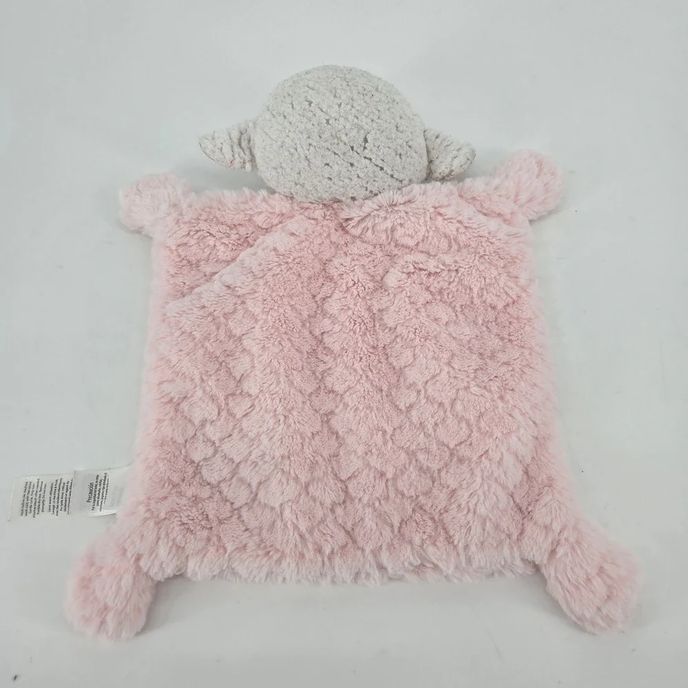 Little Me Pink Lamb Security Blanket Heart Applique Plush Lovey Lovie Girl